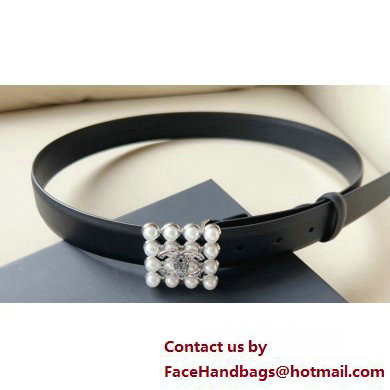 Chanel Width 3cm Metal  &  Glass Pearls calfskin belt AAA036 02 2024